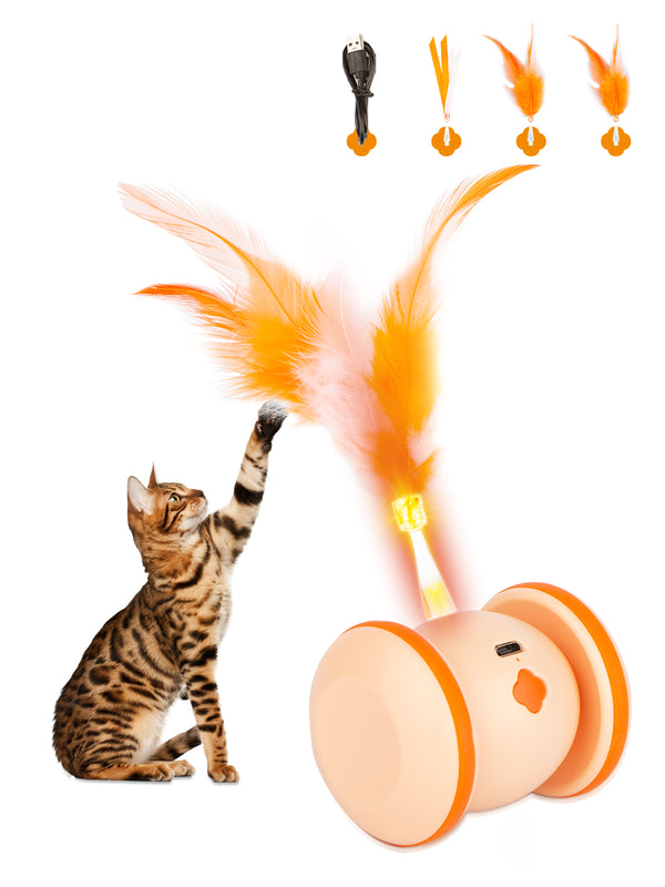 Petchain Automatic 360° Rotating Cat Toys with Feather