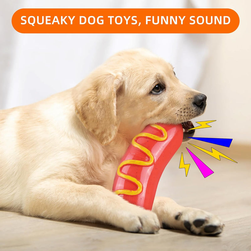 Hot Dog Chew Toy for dog Durable Teeth Cleaning and Training Plush Toy Funny Squeak Toy