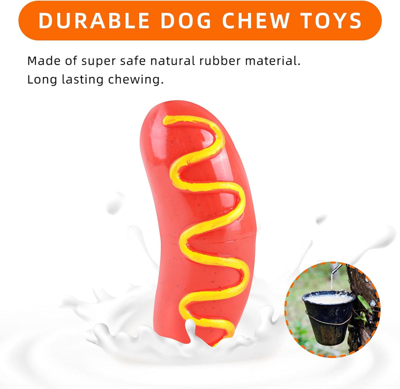 Hot Dog Chew Toy for dog Durable Teeth Cleaning and Training Plush Toy Funny Squeak Toy