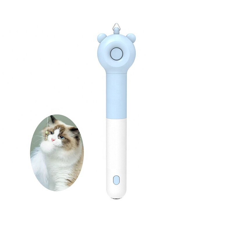 Petchain 3-in-1 Interactive Cat feather Teaser Wand Toys,Laser cat teaser stick,Telescopic Cat Fishing Pole Toy