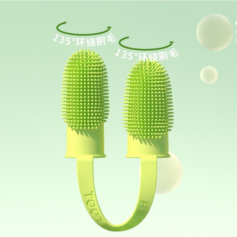 Petchain Dog Soft Double Finger Toothbrush Pet Teeth Cleaning Brushes Dogs Bad Breath Care Toothbrush