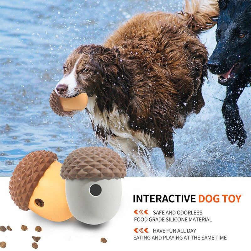 Petchain Dog Toys Leaking Food Ball Funny Interactive Pet Slow Feeder Bowl Pinecone Pet Tooth Cleaning Chew Toys