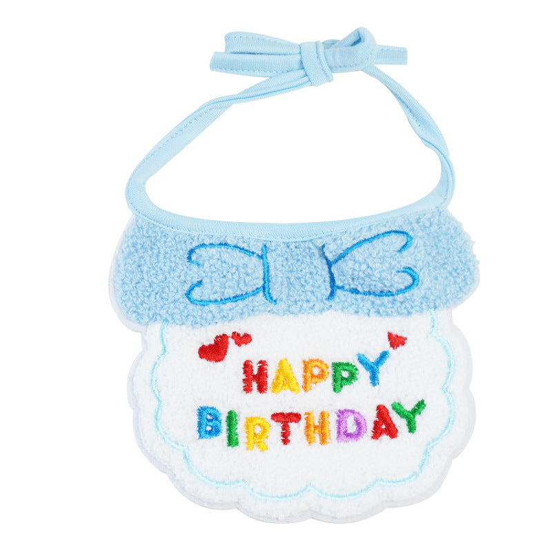 Pet birthday saliva towel Party scarf Dress up cat dog birthday gift cake decorate scarf