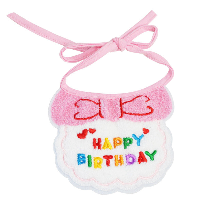 Pet birthday saliva towel Party scarf Dress up cat dog birthday gift cake decorate scarf