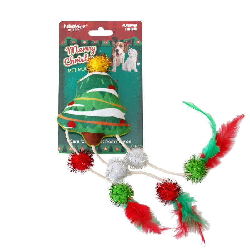 Christmas cat toy cat mint bite resistant feather tease cat toy supplies