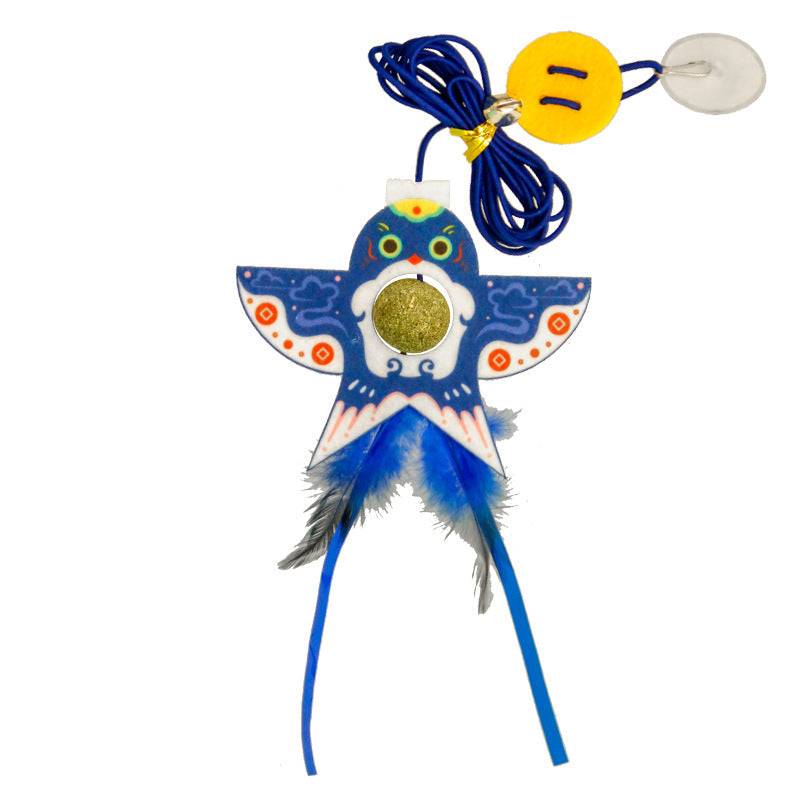 Cat toys swing, hanging doors, hanging elastic feathers to tease cats, Halloween pet supplies.