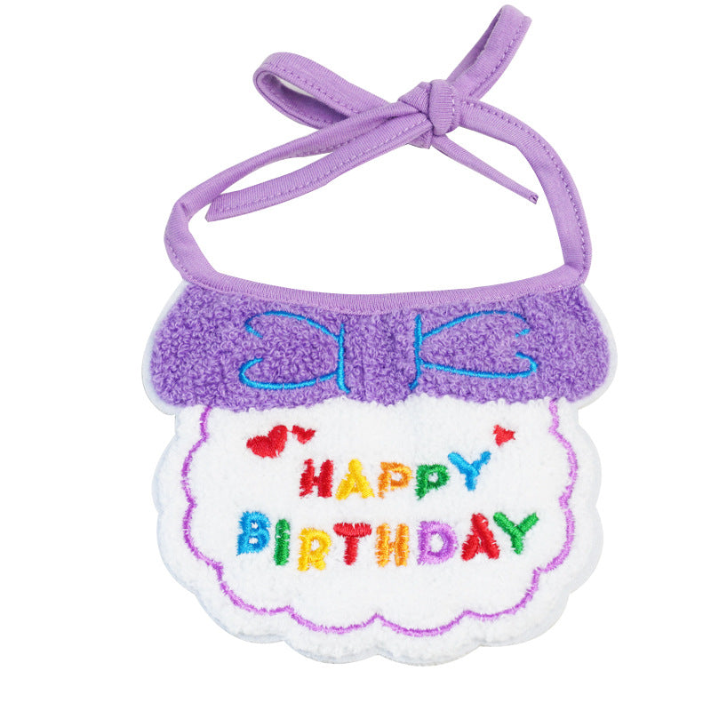 Pet birthday saliva towel Party scarf Dress up cat dog birthday gift cake decorate scarf