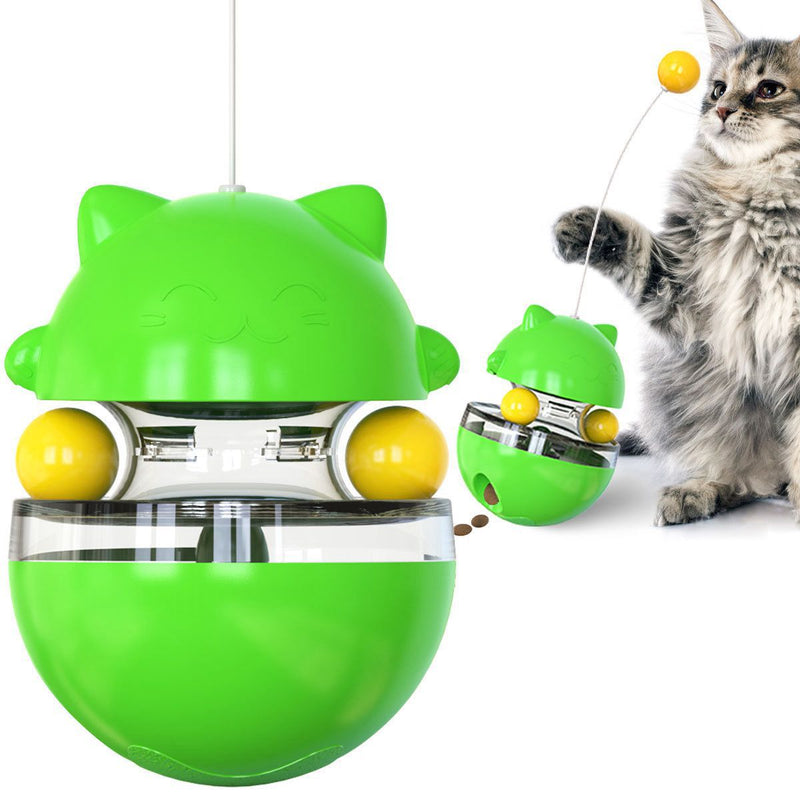 Petchain Cats Toy Tumbler Tracks Leaking Food Ball Toys Interactive Cat Intelligence Training Amusement