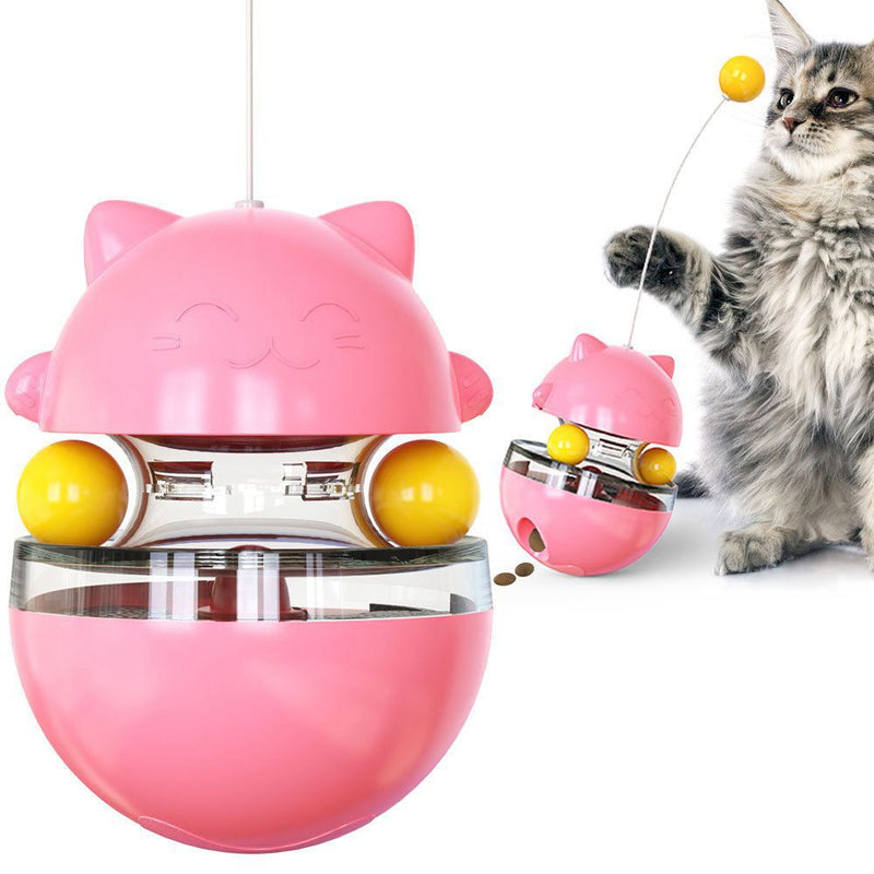 Petchain Cats Toy Tumbler Tracks Leaking Food Ball Toys Interactive Cat Intelligence Training Amusement