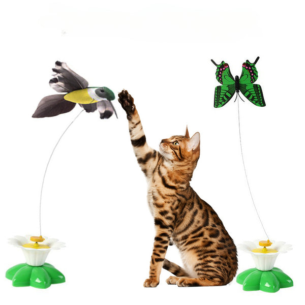 Smart Automatic Rotate Cat Funny Flying Bird Butterfly Cat Toys